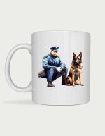 K9 officer watercolour mug