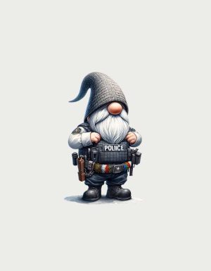 Gnome Officer - flat print artwork for the police mug