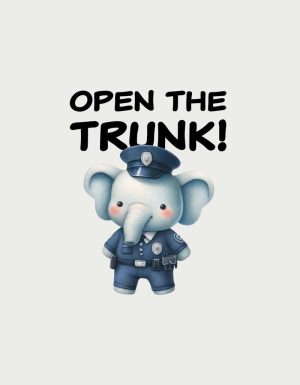 Open the Trunk elephant - flat print artwork for the police officer gift mug