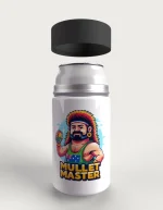 Mullet Master metal stubby holder – with the screw-in cap lifted off