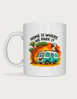 Grey nomad mug - Home Is Where We Park It caravan and kookaburra design