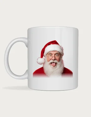 Funny christmas mug - cheeky Santa photo design
