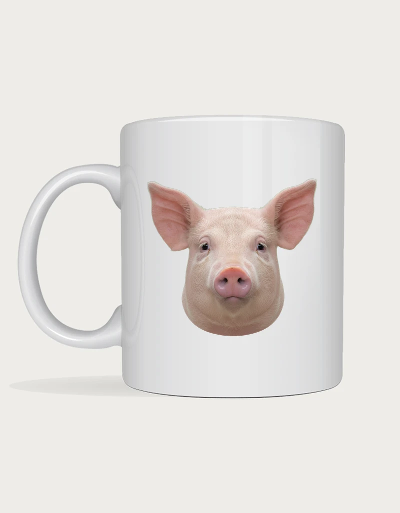 Farm animal mug - realistic pig face photograph