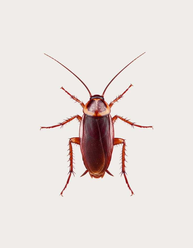 Realistic cockroach mug design, American cockroach shown from above
