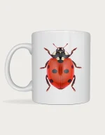 Lady bug mug - realistic macro photograph of a ladybug
