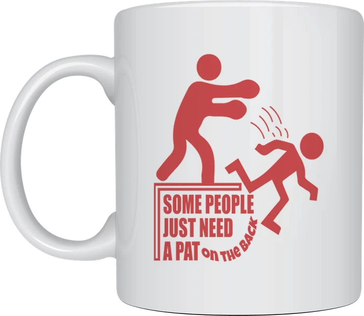 Rude mug - Pat On The Back pictogram design