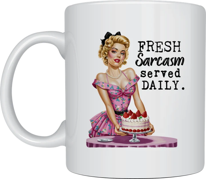 Fresh Sarcasm Served Daily retro mug