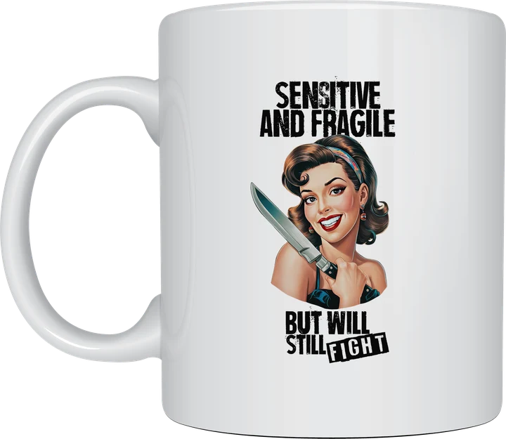 Sensitive And Fragile retro mug
