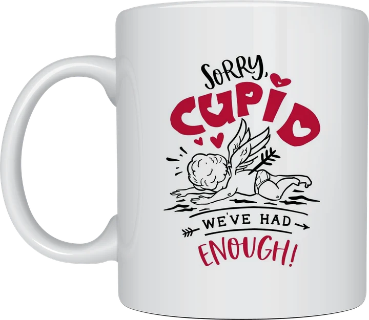 Sorry Cupid anti-valentine mug