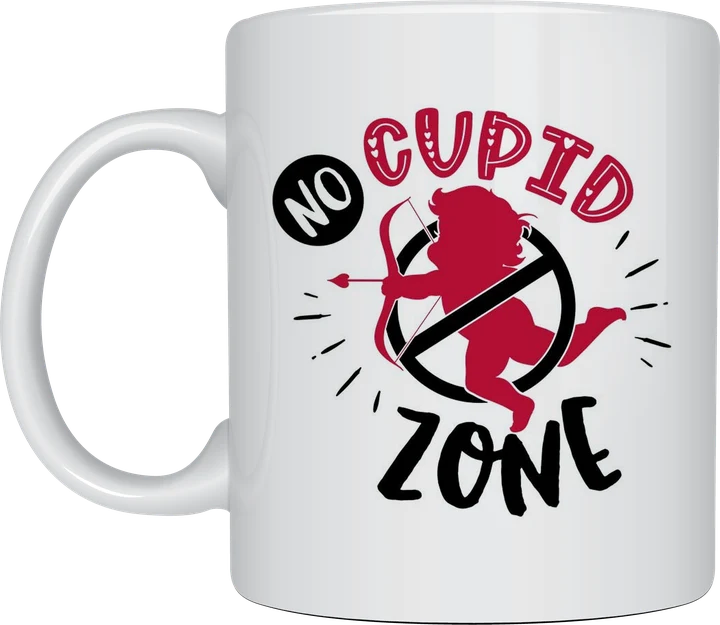 No Cupid Zone mug
