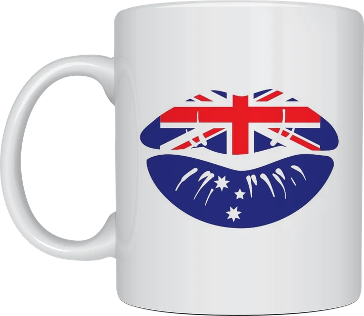 Aussie mug - Australian flag lips design