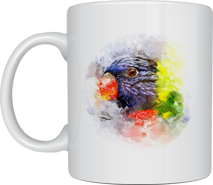 Lorikeet mug - Rainbow Lorikeet watercolour portrait