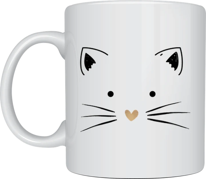 Kitty mug - Whiskers minimalist line art