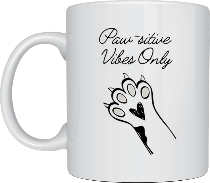 Cat paw cup - Paw-sitive Vibes Only