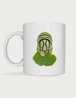 Caterpillar coffee mug - caterpillar eating a leaf