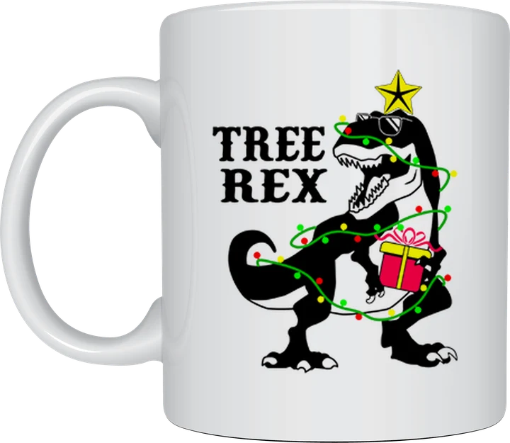 Tree Rex Christmas mug