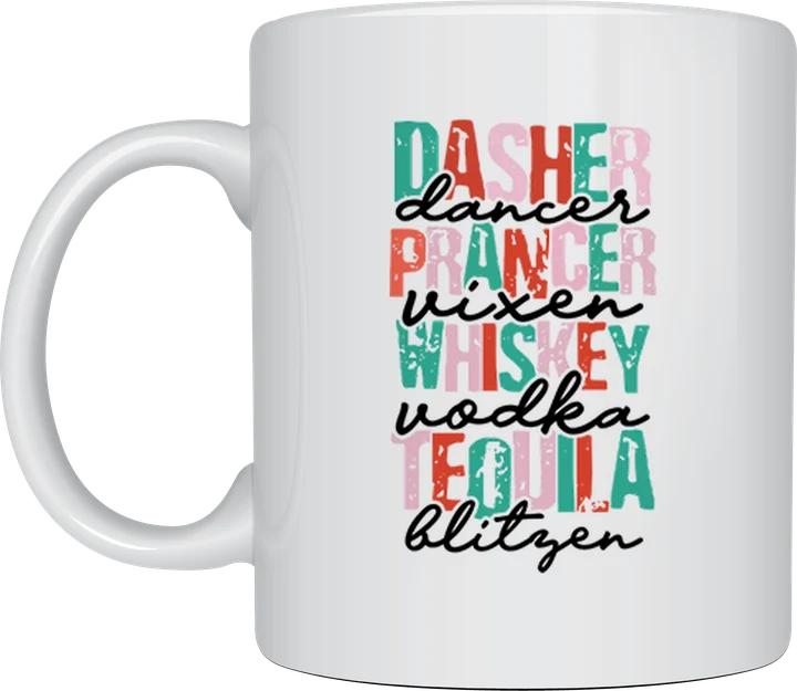 Reindeer names cocktail mug