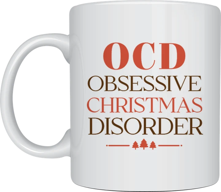 OCD Christmas serif mug