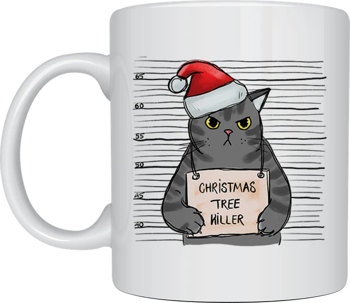 Christmas Tree Killer cat mug