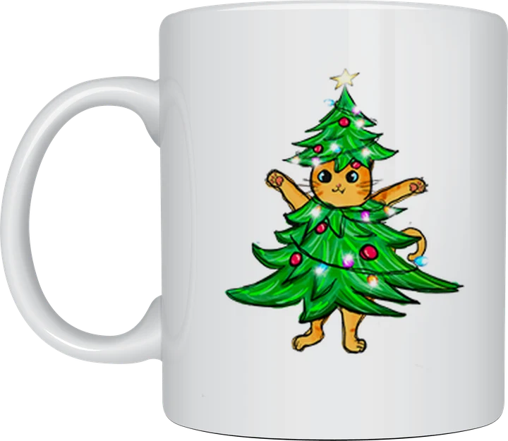 Christmas Tree cat mug
