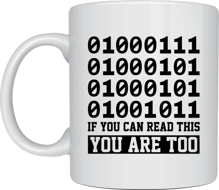 Funny programmer mug - Binary Geek