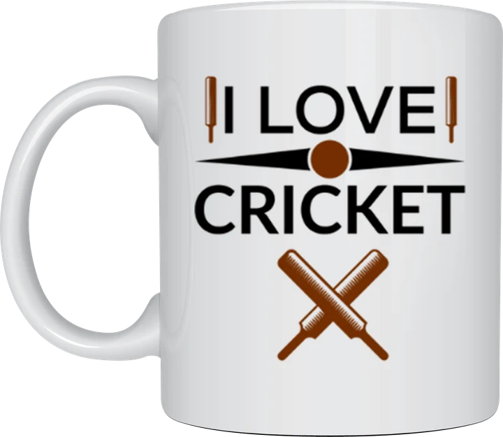 Cricket fan gift - I Love Cricket crossed bats design
