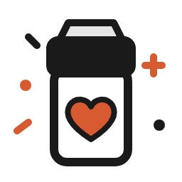 Custom stubby holders icon: a stubby holder with a heart