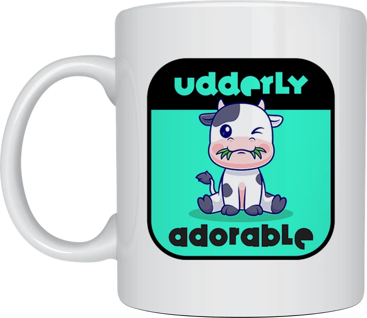 Cute mug - Udderly Adorable cow illustration
