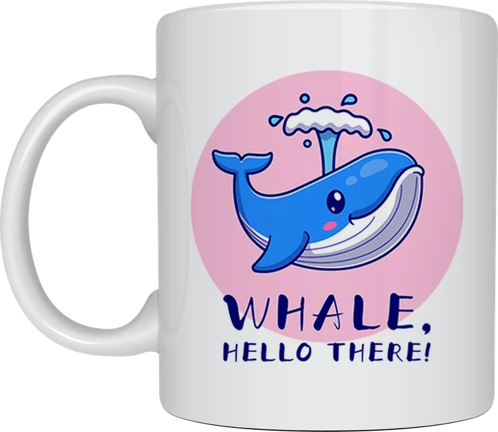 Cute mug - Whale Hello There kawaii illustration