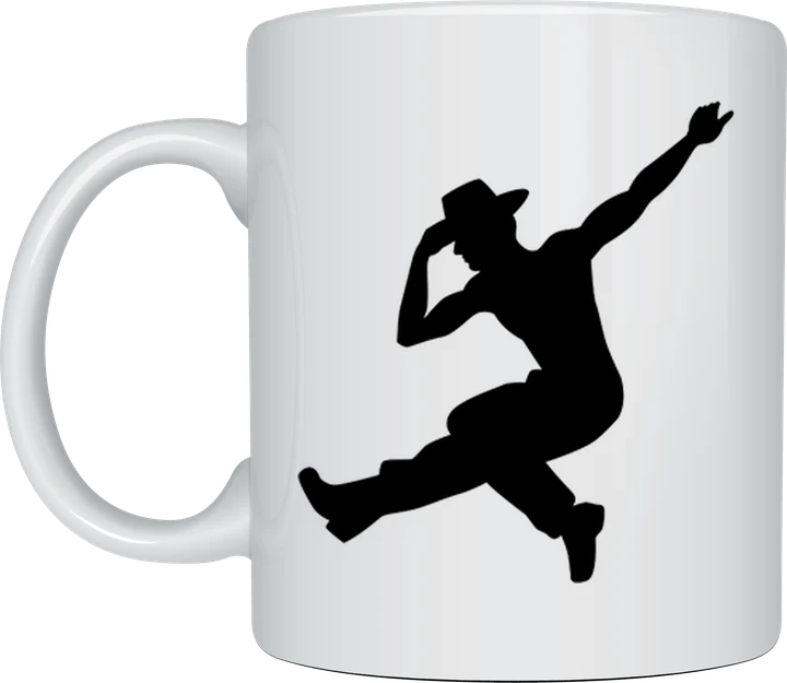 Dancing man silhouette mug