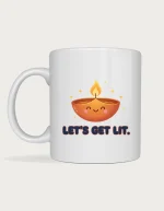 Diwali gift for friends - Let's Get Lit smiling diya mug