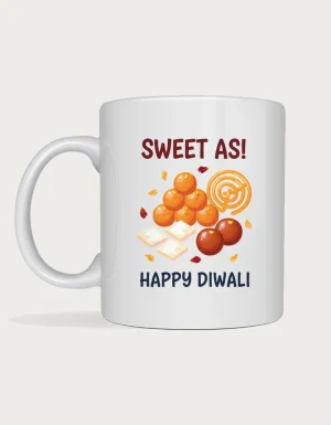 Happy Diwali mug - Sweet As mithai design with ladoos and jalebi