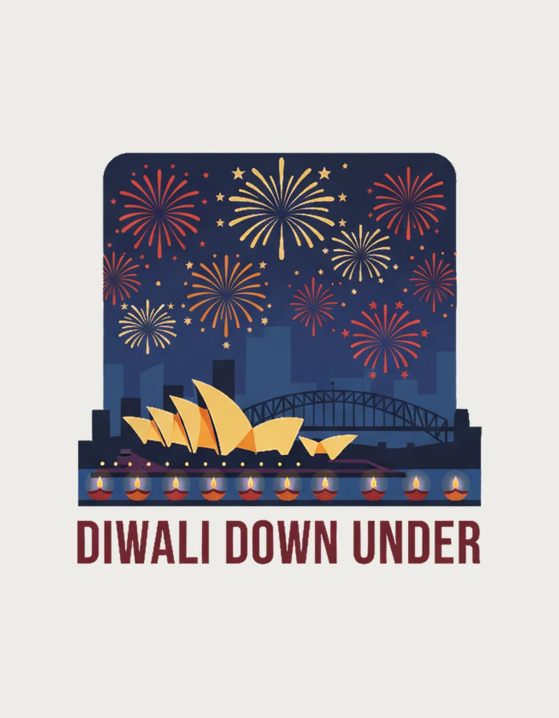 Diwali gifts Australia - Diwali Down Under Sydney Harbour fireworks mug artwork