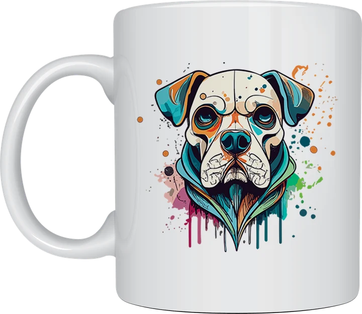 Dogs mug - Colour Splash Dripping Dog
