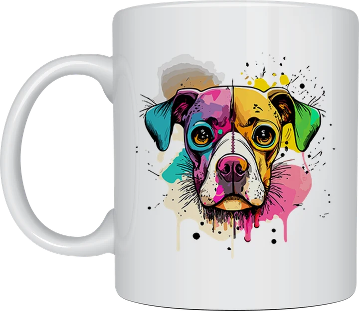 Dog dad mug - Colour Splash Rainbow Dog