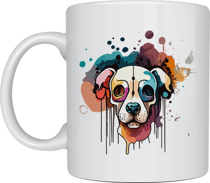 Colour splash puppy mug