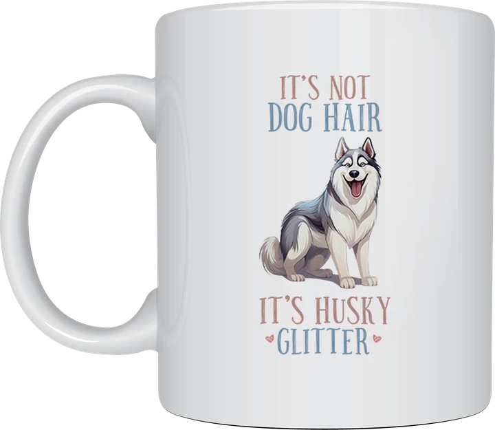 Dog on coffee mug - Husky Glitter