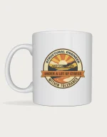 Structural engineer mug with a retro truss bridge badge reading under a lot of stress within tolerance