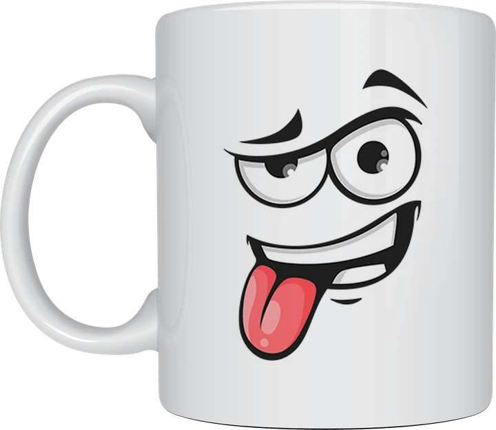 Funny coffee mug - Cheeky Tongue playful wink