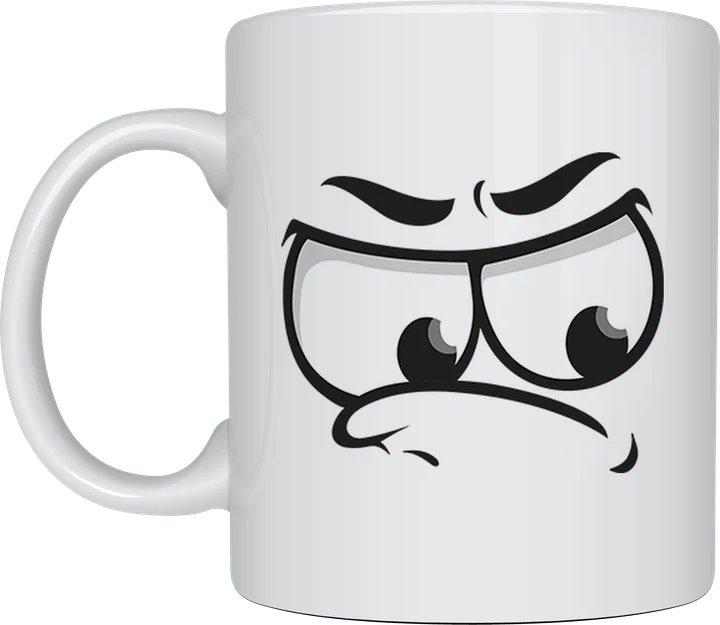 Funny coffee mug - Smug Smirk judgemental expression