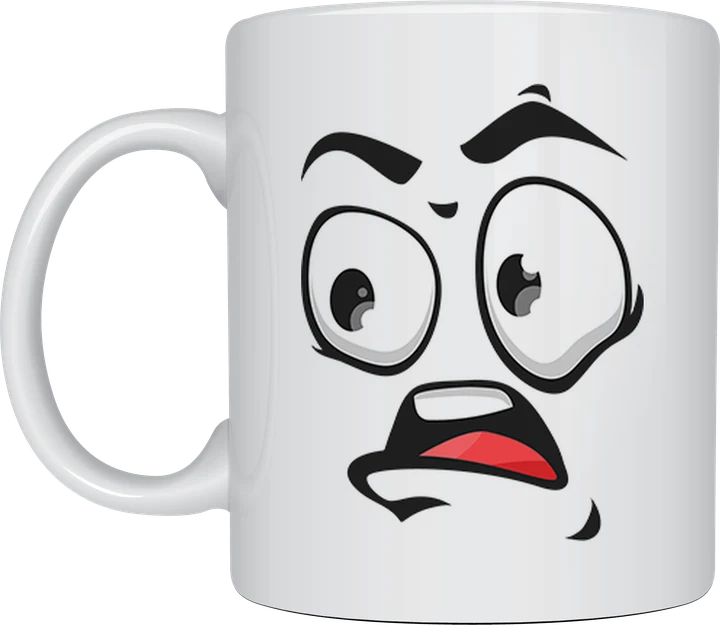 Funny face mug - Shocked Expression surprised look