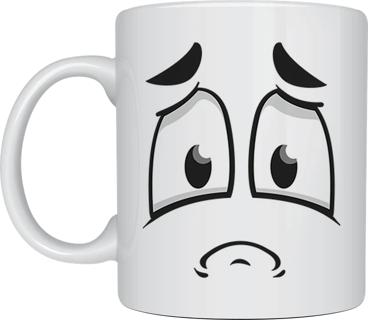 Funny face mug - Blue Monday teary expression