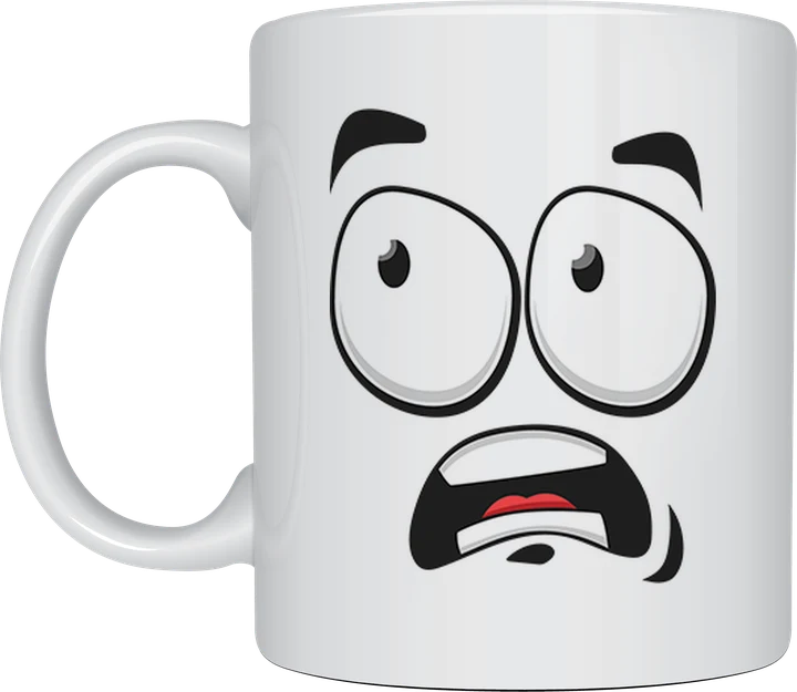 Funny coffee mug - Gobsmacked shocked expression