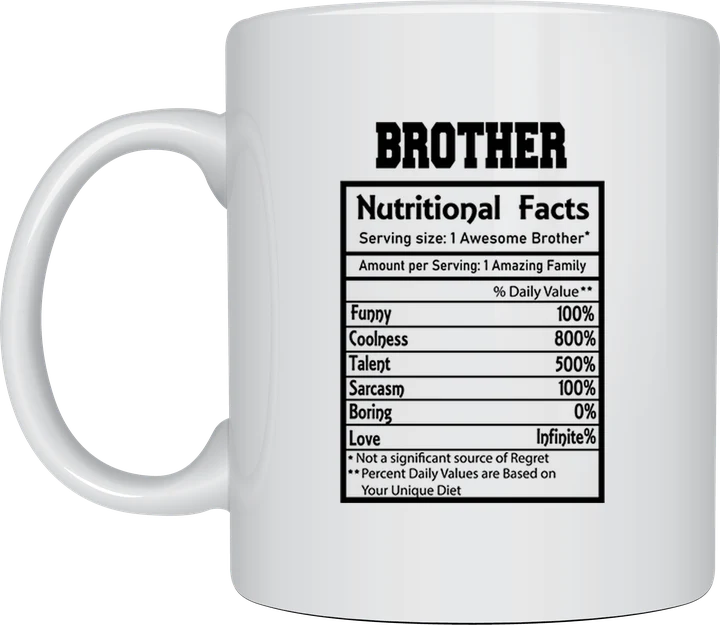 Family mug - Brother nutritional facts label design
