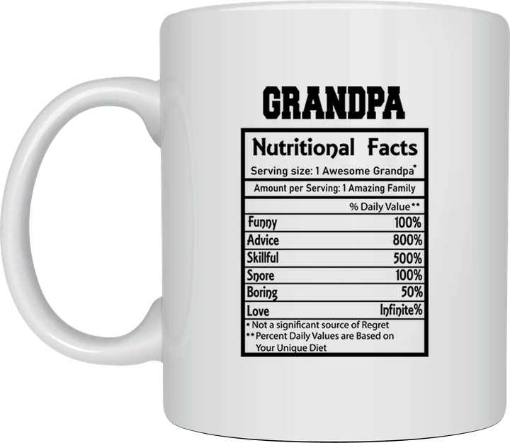 Grandpa Nutritional Facts mug