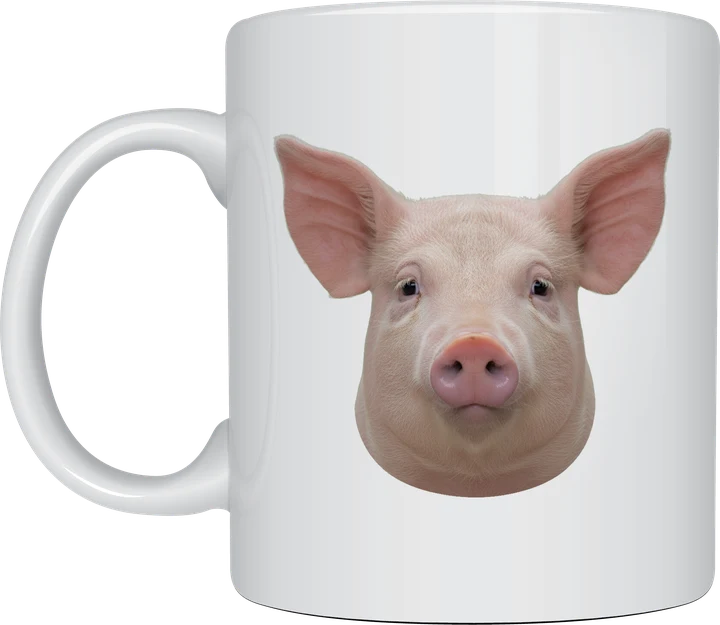 Farm animal mug - realistic pig face photograph