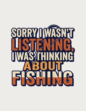 Funny fishing mug design with stacked retro lettering and a fishing hook looping through the words on a plain background