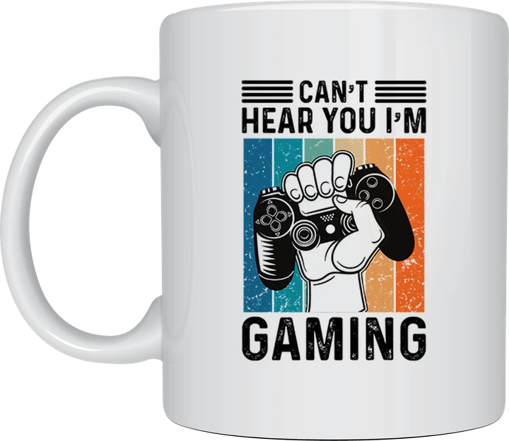Gamer mug - Can't Hear You I'm Gaming retro controller design