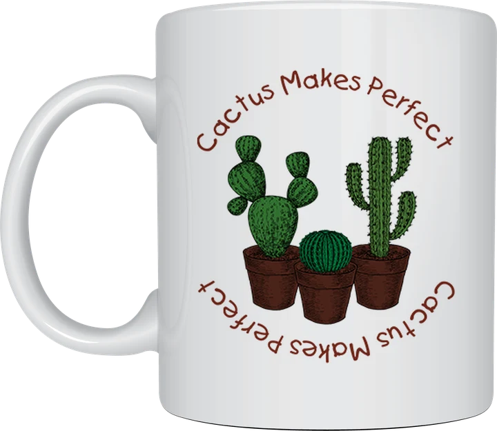Garden coffee mug - Cactus Makes Perfect illustration