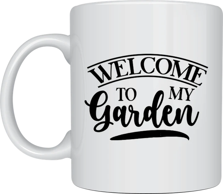 Botanic mug - Welcome To My Garden lettering